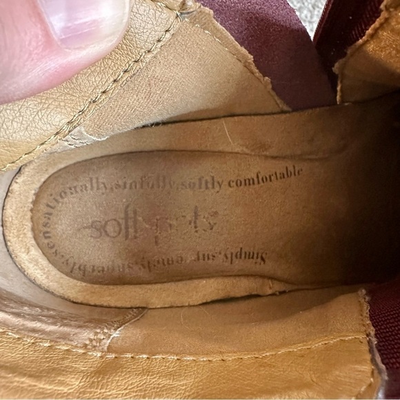 SoftSpots Burgundy Suede Leather Ankle Booties with Small Heel - Picture 10 of 10